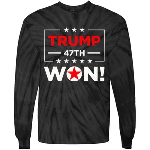 Trump 47th Won Trump Won 2024 Tie-Dye Long Sleeve Shirt