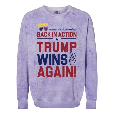 Trump 47 Win Today Colorblast Crewneck Sweatshirt