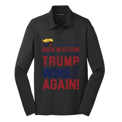 Trump 47 Win Today Silk Touch Performance Long Sleeve Polo