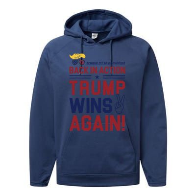 Trump 47 Win Today Performance Fleece Hoodie