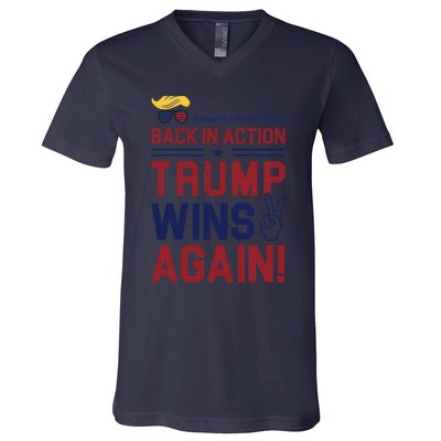 Trump 47 Win Today V-Neck T-Shirt