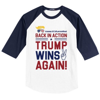 Trump 47 Win Today Baseball Sleeve Shirt