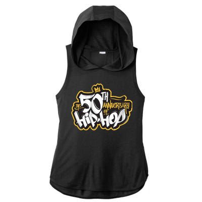 The 50th Anniversary Of Hip Hop Ladies PosiCharge Tri-Blend Wicking Draft Hoodie Tank