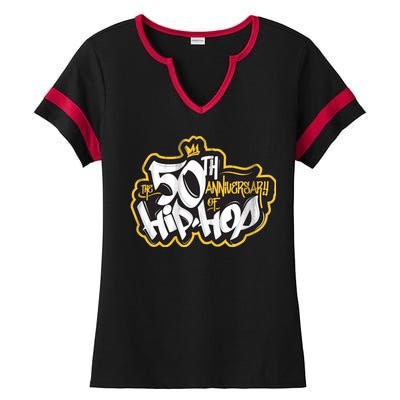 The 50th Anniversary Of Hip Hop Ladies Halftime Notch Neck Tee