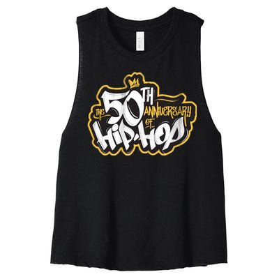 The 50th Anniversary Of Hip Hop Women's Racerback Cropped Tank