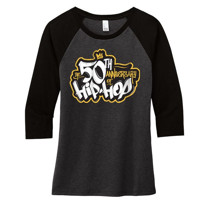 The 50th Anniversary Of Hip Hop Women's Tri-Blend 3/4-Sleeve Raglan Shirt