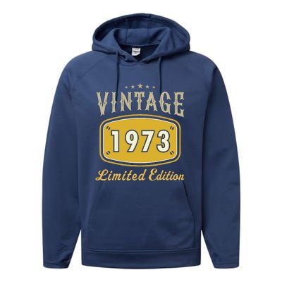 Turning 50 Birthday Decorations 50th BDay 1973 Birthday Cute Performance Fleece Hoodie