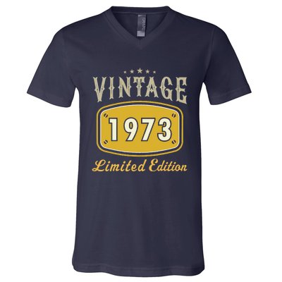 Turning 50 Birthday Decorations 50th BDay 1973 Birthday Cute V-Neck T-Shirt