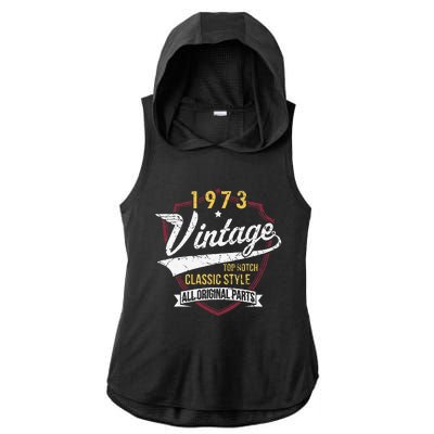 Turning 50 Birthday Decorations 50th BDay 1973 Birthday Love Cute Ladies PosiCharge Tri-Blend Wicking Draft Hoodie Tank