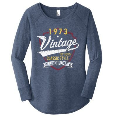 Turning 50 Birthday Decorations 50th BDay 1973 Birthday Love Cute Women's Perfect Tri Tunic Long Sleeve Shirt