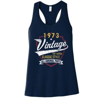 Turning 50 Birthday Decorations 50th BDay 1973 Birthday Love Cute Women's Racerback Tank