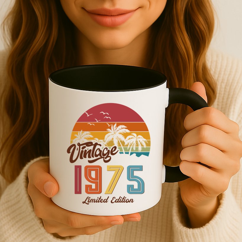 Tropical 50th Birthday Vintage 1975 Limited Edition Mug