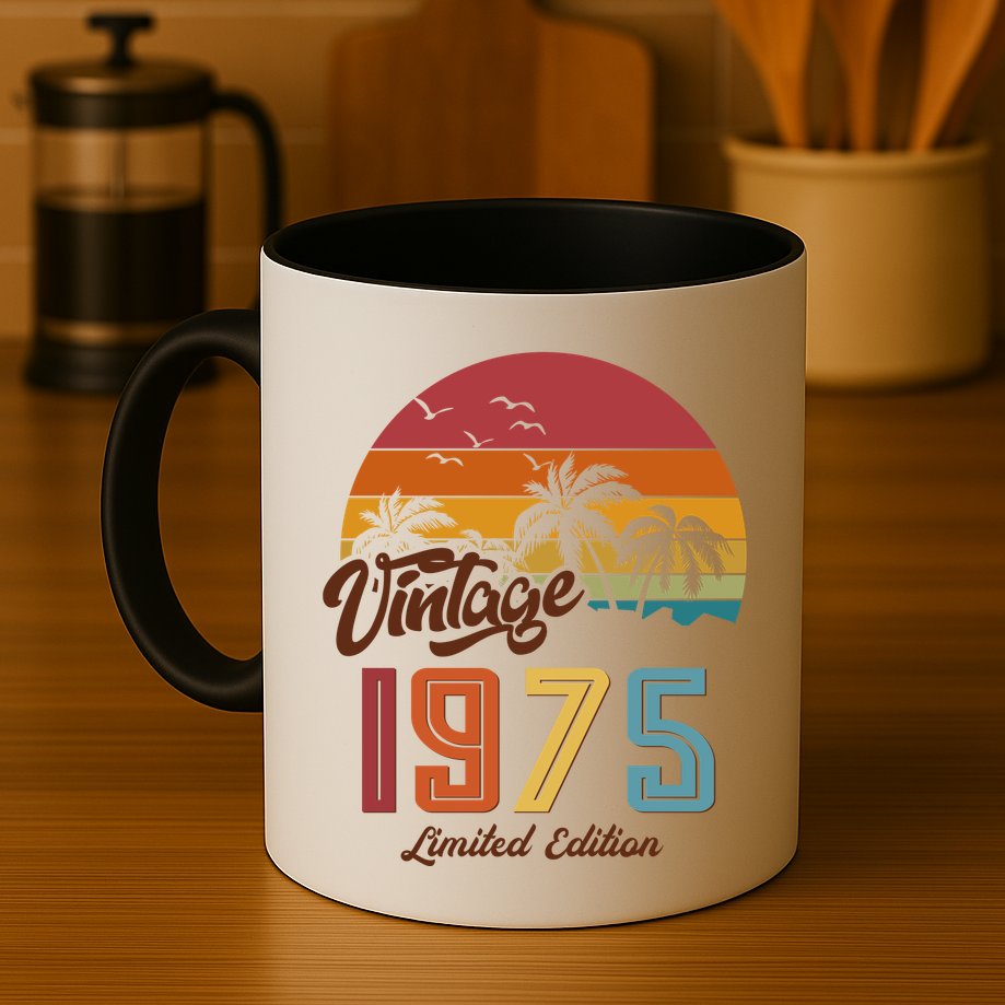 Tropical 50th Birthday Vintage 1975 Limited Edition Mug