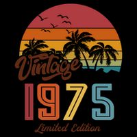 Tropical 50th Birthday Vintage 1975 Limited Edition Mug