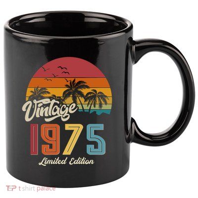 Tropical 50th Birthday Vintage 1975 Limited Edition 11oz C Handle Ceramic Mug