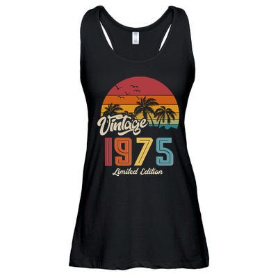 Tropical 50th Birthday Vintage 1975 Limited Edition Ladies Essential Flowy Tank