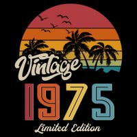 Tropical 50th Birthday Vintage 1975 Limited Edition Flatbill Hat