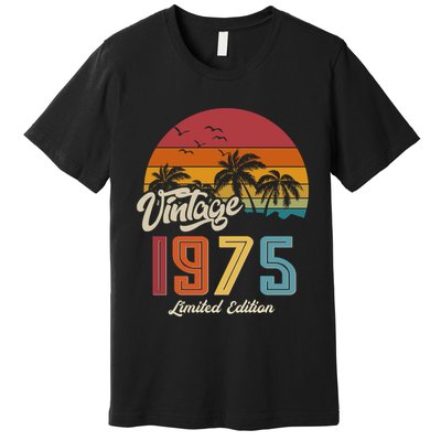 Tropical 50th Birthday Vintage 1975 Limited Edition Premium T-Shirt