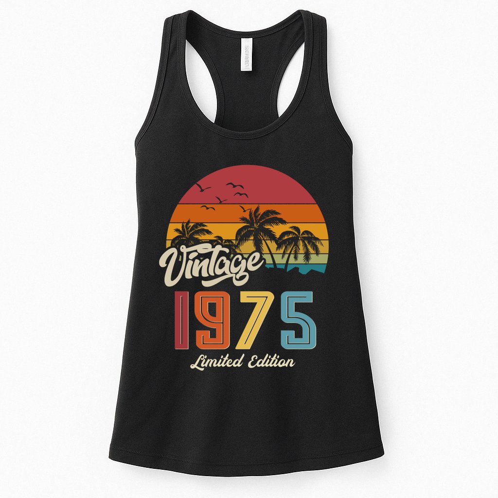 Tropical 50th Birthday Vintage 1975 Limited Edition Womens Tank Top
