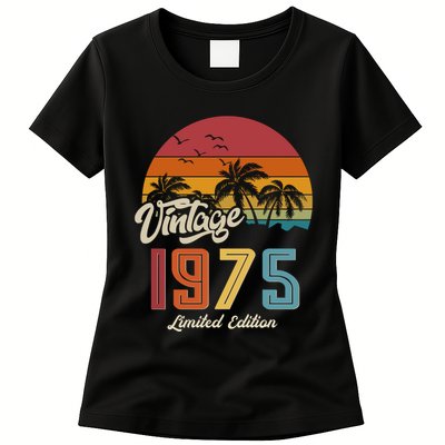 Tropical 50th Birthday Vintage 1975 Limited Edition Womens T-Shirt