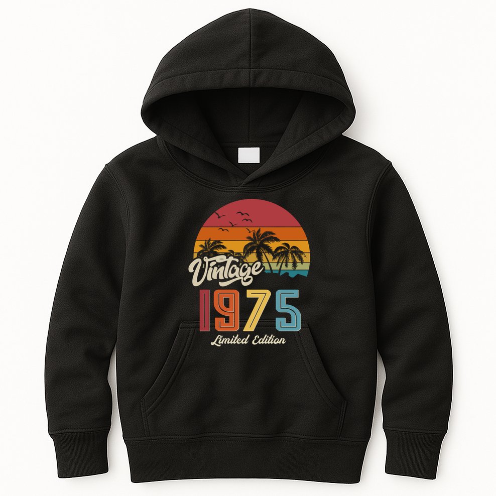 Tropical 50th Birthday Vintage 1975 Limited Edition Kids Hoodie