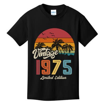 Tropical 50th Birthday Vintage 1975 Limited Edition Kids T-Shirt