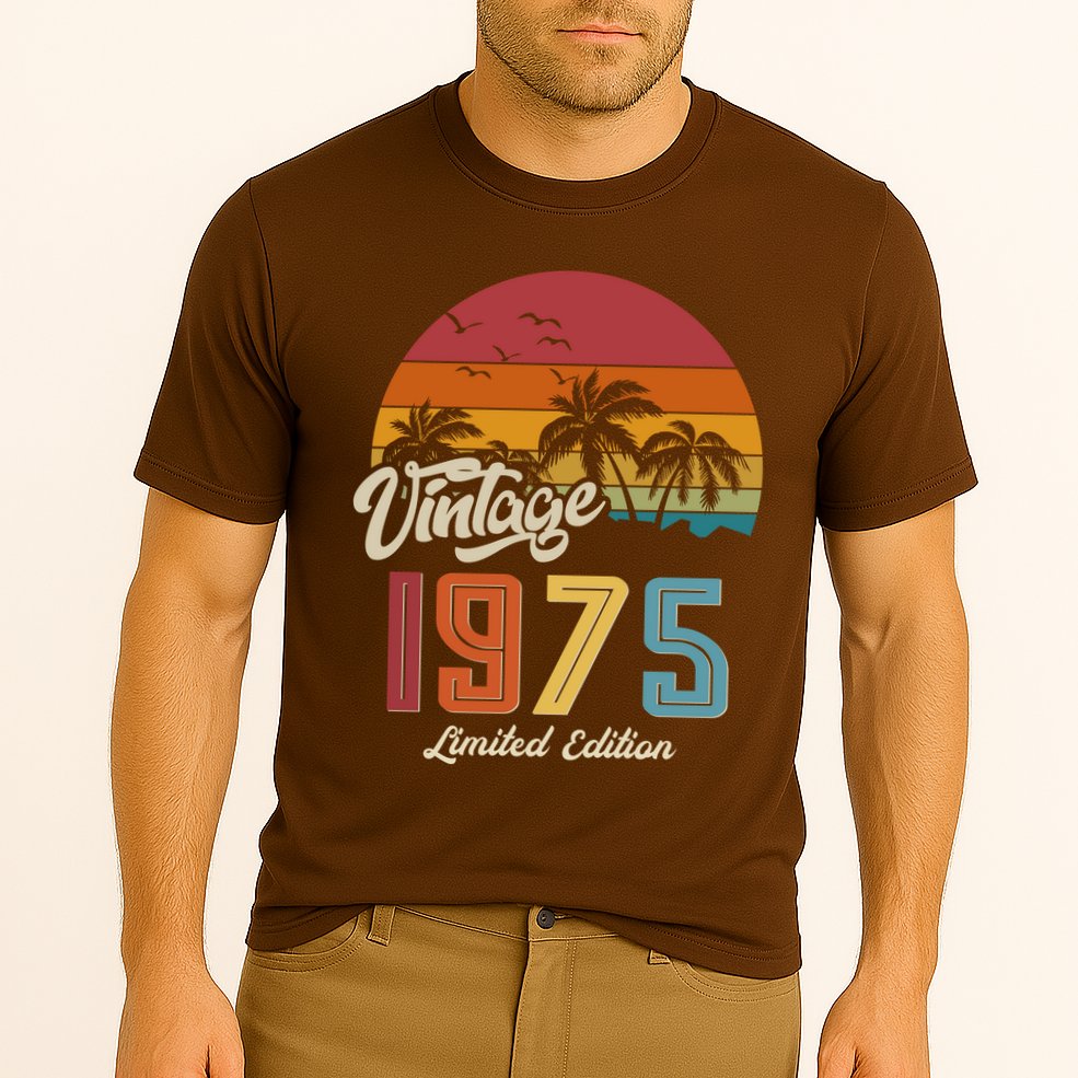 Tropical 50th Birthday Vintage 1975 Limited Edition Cooling Performance Crew T-Shirt