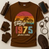 Tropical 50th Birthday Vintage 1975 Limited Edition Cooling Performance Crew T-Shirt
