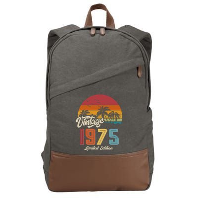 Tropical 50th Birthday Vintage 1975 Limited Edition Cotton Canvas Backpack
