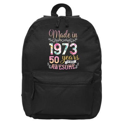 Turning 50 Birthday Decoration 50th Bday 1973 Birthday 16 in Basic Backpack