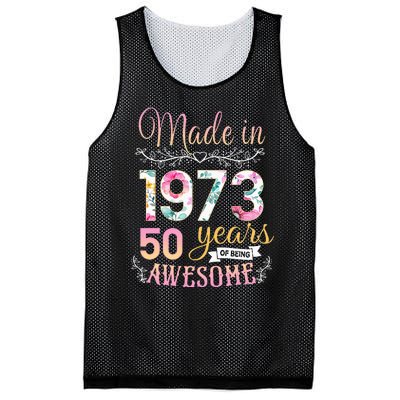 Turning 50 Birthday Decoration 50th Bday 1973 Birthday Mesh Reversible Basketball Jersey Tank