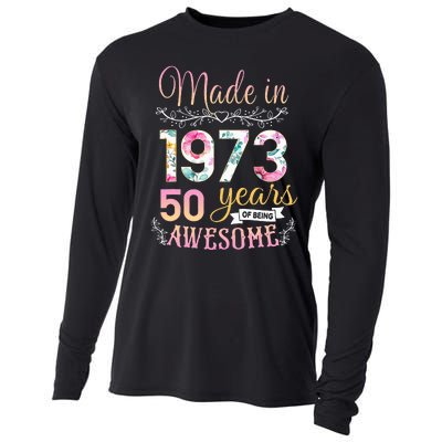 Turning 50 Birthday Decoration 50th Bday 1973 Birthday Cooling Performance Long Sleeve Crew