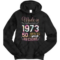 Turning 50 Birthday Decoration 50th Bday 1973 Birthday Tie Dye Hoodie