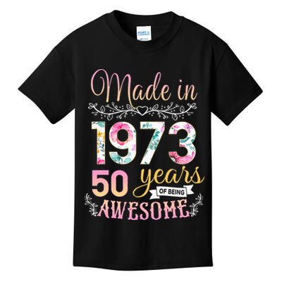 Turning 50 Birthday Decoration 50th Bday 1973 Birthday Kids T-Shirt