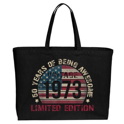 Turning 50 Birthday Decorations 50th BDay 1973 Birthday Cotton Canvas Jumbo Tote