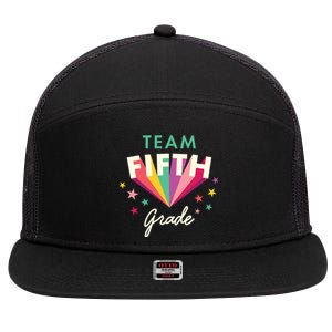 Team 5Th Fifth Grade Teacher Back To School Top Gift 7 Panel Mesh Trucker Snapback Hat