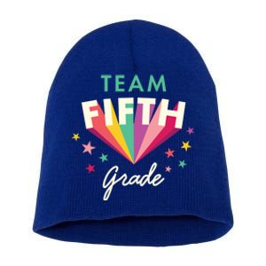 Team 5Th Fifth Grade Teacher Back To School Top Gift Short Acrylic Beanie