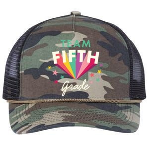 Team 5Th Fifth Grade Teacher Back To School Top Gift Retro Rope Trucker Hat Cap