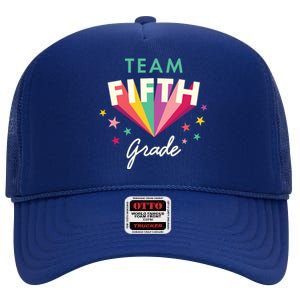 Team 5Th Fifth Grade Teacher Back To School Top Gift High Crown Mesh Back Trucker Hat