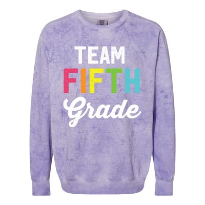 Team 5th Fifth Grade Teacher Back To School Colorblast Crewneck Sweatshirt