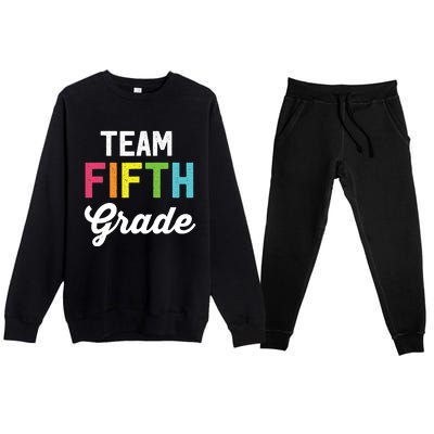 Team 5th Fifth Grade Teacher Back To School Premium Crewneck Sweatsuit Set