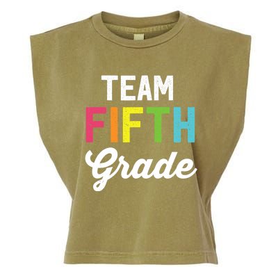 Team 5th Fifth Grade Teacher Back To School Garment-Dyed Women's Muscle Tee