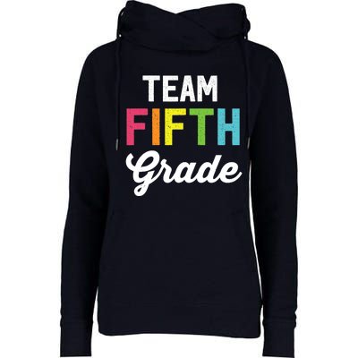 Team 5th Fifth Grade Teacher Back To School Womens Funnel Neck Pullover Hood