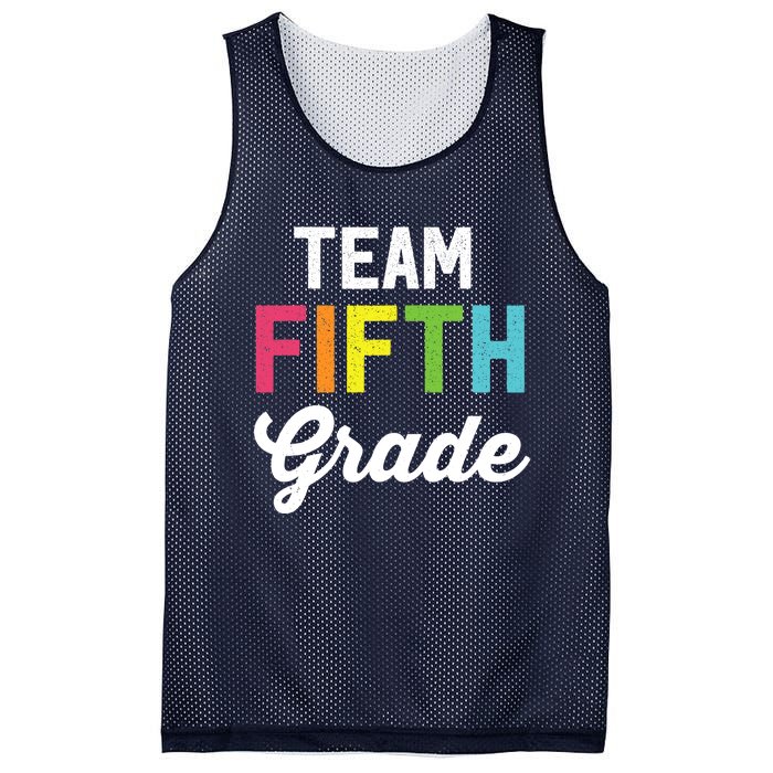 Team 5th Fifth Grade Teacher Back To School Mesh Reversible Basketball Jersey Tank