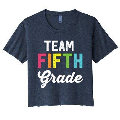 Team 5th Fifth Grade Teacher Back To School Women's Crop Top Tee