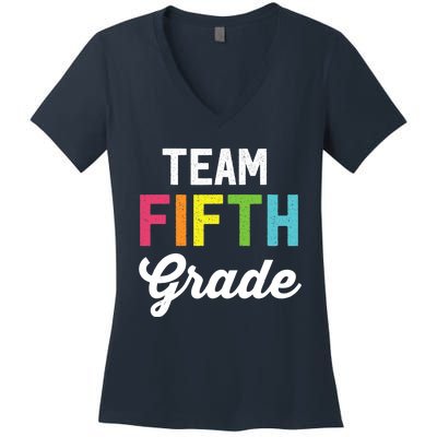 Team 5th Fifth Grade Teacher Back To School Women's V-Neck T-Shirt