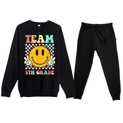 Team 5th Grade Squad Fifth Teacher Student Back To School Premium Crewneck Sweatsuit Set