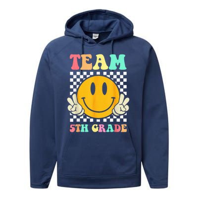 Team 5th Grade Squad Fifth Teacher Student Back To School Performance Fleece Hoodie