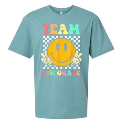 Team 5th Grade Squad Fifth Teacher Student Back To School Sueded Cloud Jersey T-Shirt