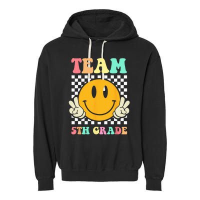 Team 5th Grade Squad Fifth Teacher Student Back To School Garment-Dyed Fleece Hoodie